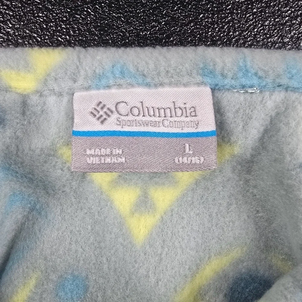 Columbia Kids Large, Gray and Yellow Patterned Fleece Jacket NWT